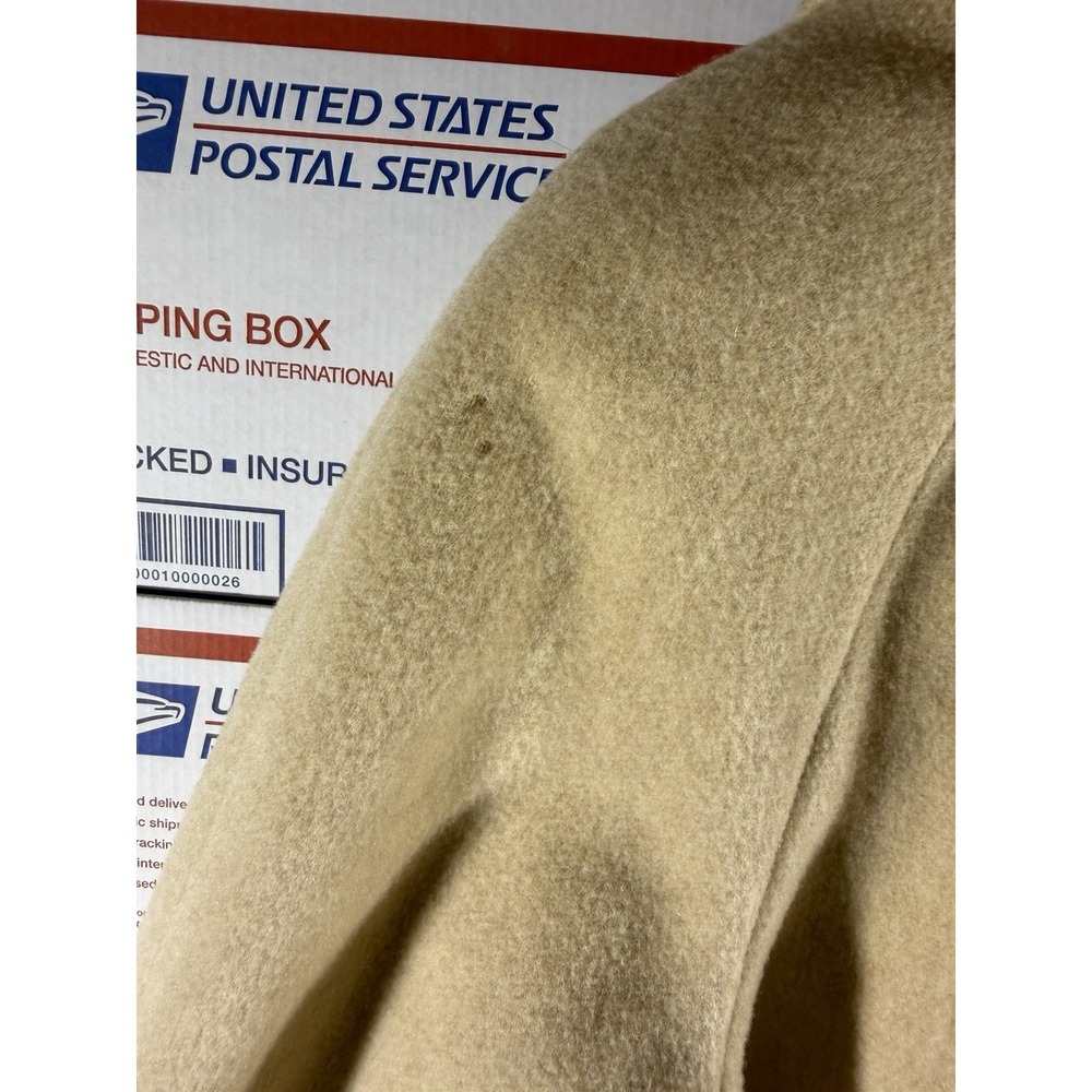 Vintage 80s BROMLEY 100% Wool Made In USA Long TRENCH Coat‎ Cream Size XL/2X - Picture 9 of 11
